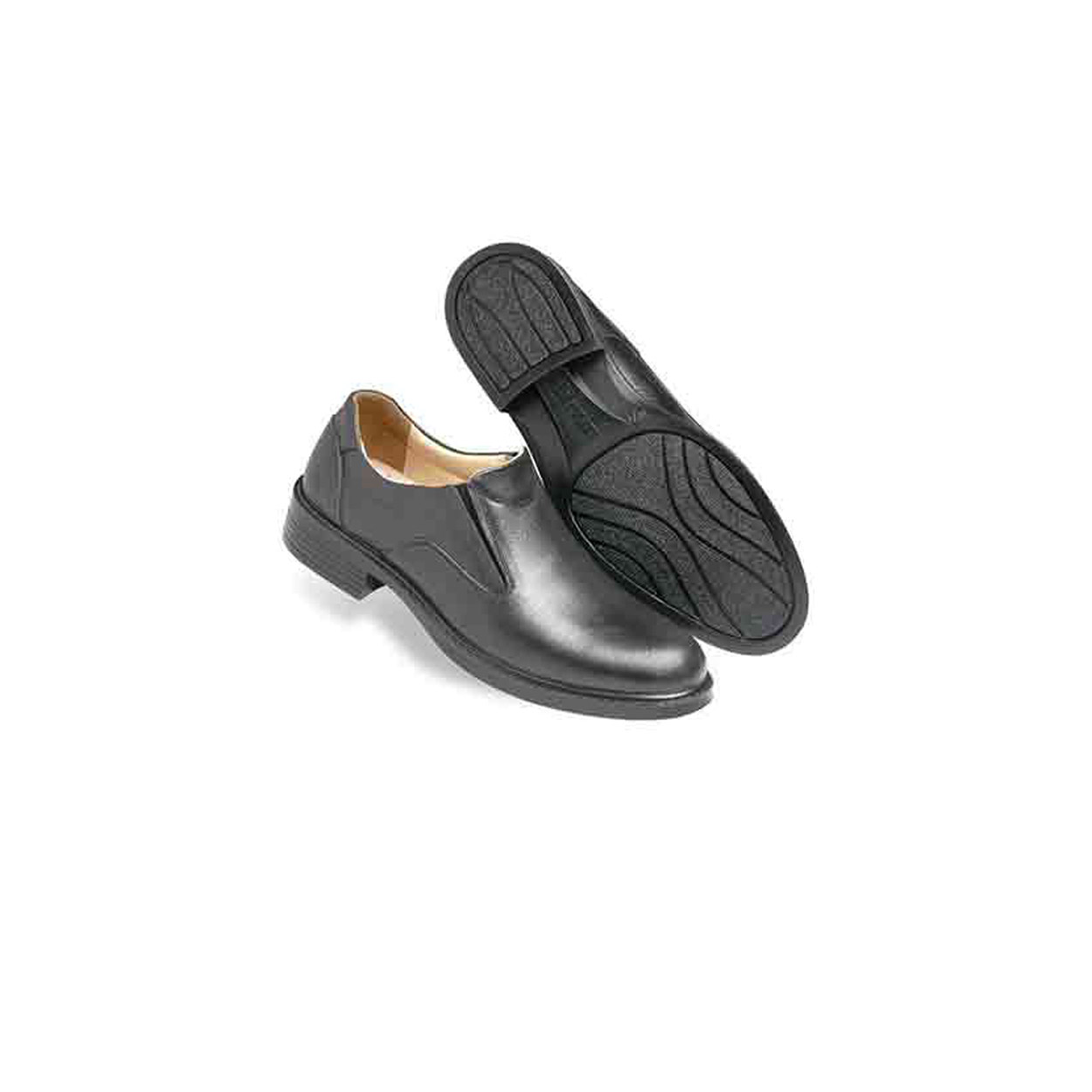 کفش اداری فرزین مدل فدرال بی بند مشکی رویه ساده